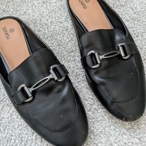 Susina Black Leather Loafers
